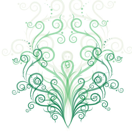 green-fashion-floral-vector