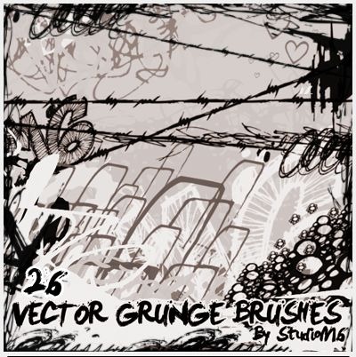 26 Vector Grunge Brushes ByStudioM6