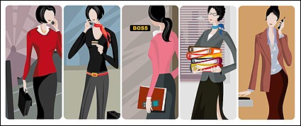 5 Free Vector Office GirlS