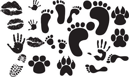 Free Foot,Hand,Lips of Print Vectors