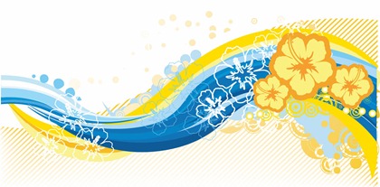 Free  Wave Curve Floral Vector Graphic