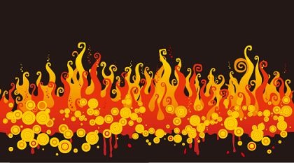 Flame Round Ink Vector