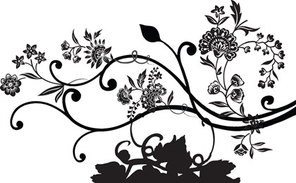 Black Floral Vector