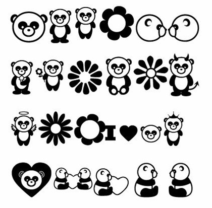 Free Vector Cartoon Pandas