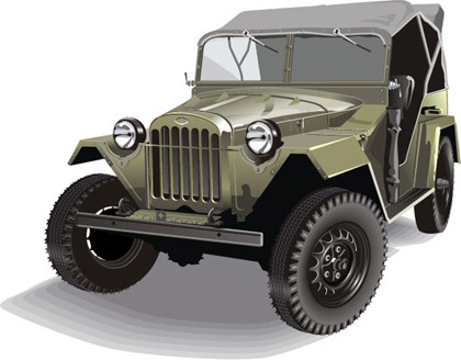 Free Vector Retro Army Jeep GAZ-67b