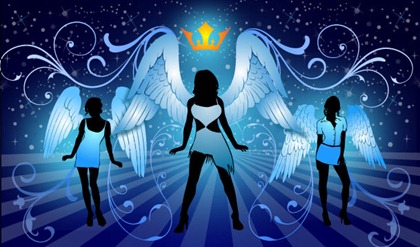 Night Angels Free Vector Illustration