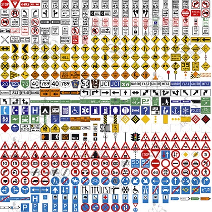 500  Free Vector Traffic Signs