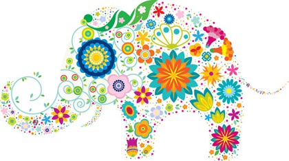 Free Vector Colorful Elephant