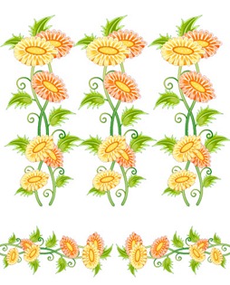 Flowers, fruit and butterfly lace Vector material (4)