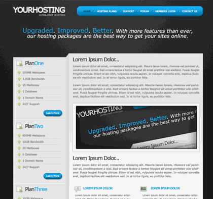 Free Hosting Layout PSD