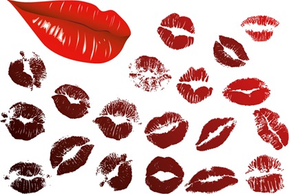 Lips lip print vector material