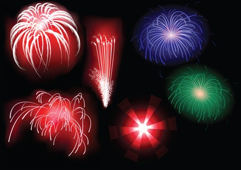 Vector brilliant fireworks (1)