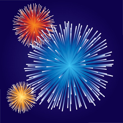 Vector brilliant fireworks (2)