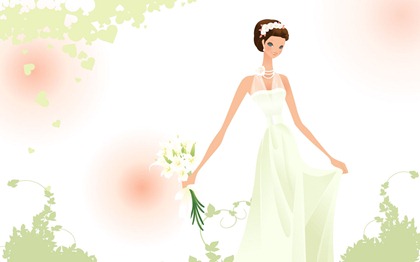 Vector-style wedding bride wallpaper (10)