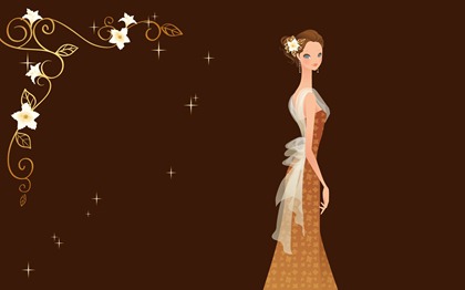 Vector-style wedding bride wallpaper (18)