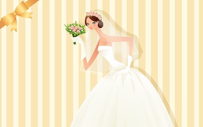 Vector-style wedding bride wallpaper (19)