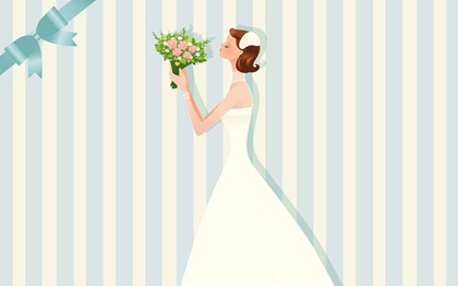 Vector-style wedding bride wallpaper (27)