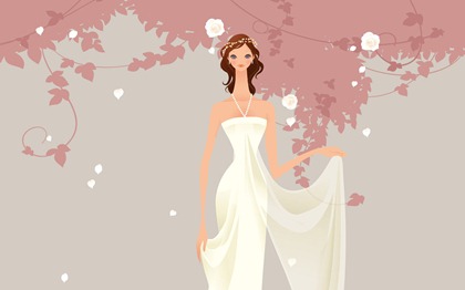 Vector-style wedding bride wallpaper (28)