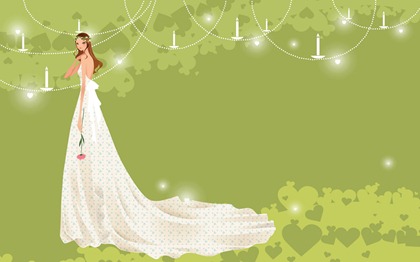 Vector-style wedding bride wallpaper (30)