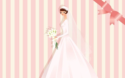 Vector-style wedding bride wallpaper (31)