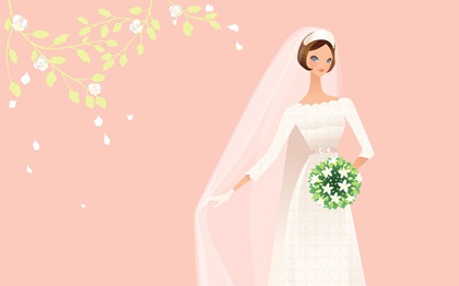 Vector-style wedding bride wallpaper (33)