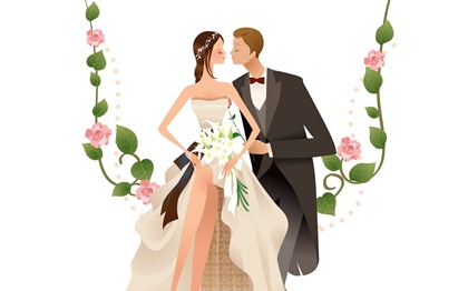 Vector-style wedding bride wallpaper (39)