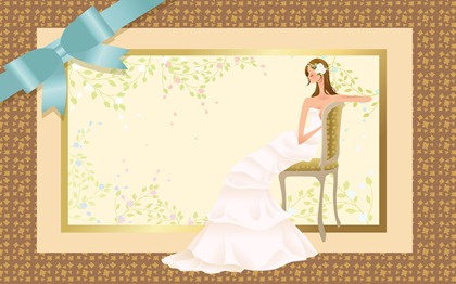 Vector-style wedding bride wallpaper (40)