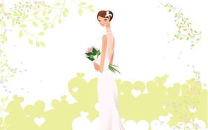 Vector-style wedding bride wallpaper (8)