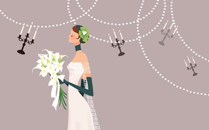 Vector-style wedding bride wallpaper (9)