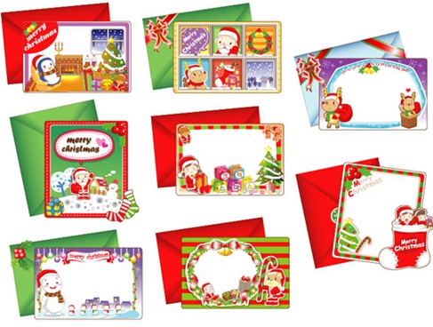 8 Lovely Christmas Vector Cards Preview