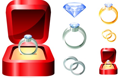 Beautiful Diamond Ring Vector Graphics