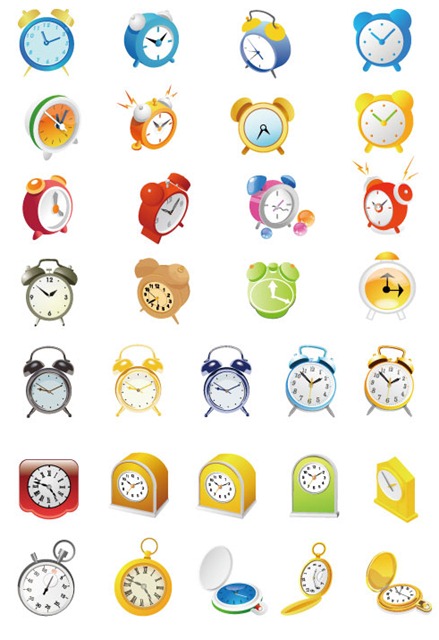 Cute-Alarm-Clock-Vector-Set