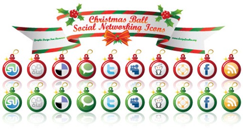 Early Christmas Social Networking Vector Icons