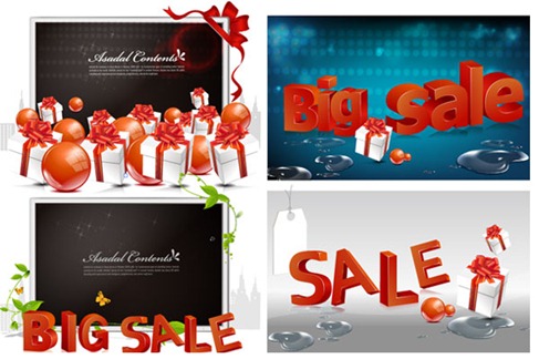 Shopping sales 3D text vector