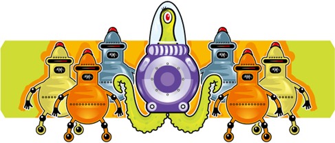 Vector cartoon aliens