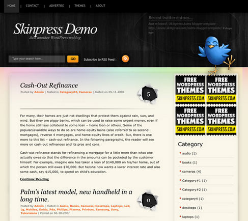 Free WordPress Theme - BlackPower Preview