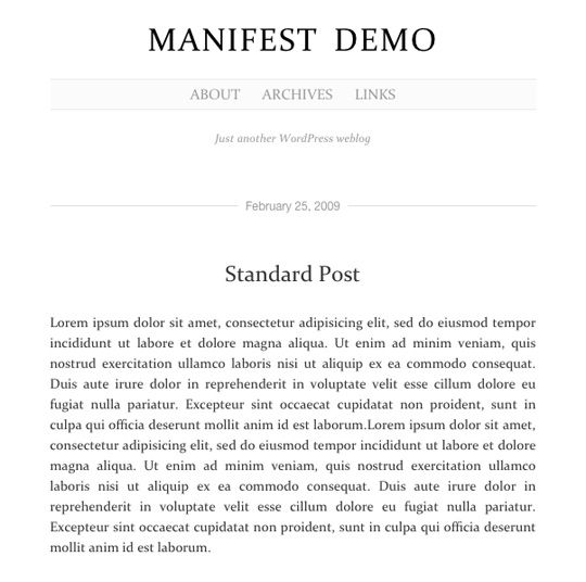 Free WordPress Theme - Manifest