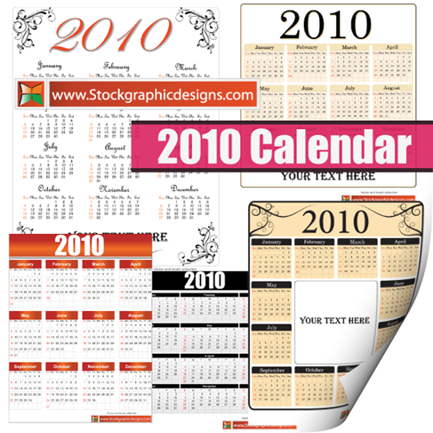 2010 Free Vector Calendar Preview