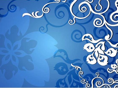 Blue Floral Vector Preview