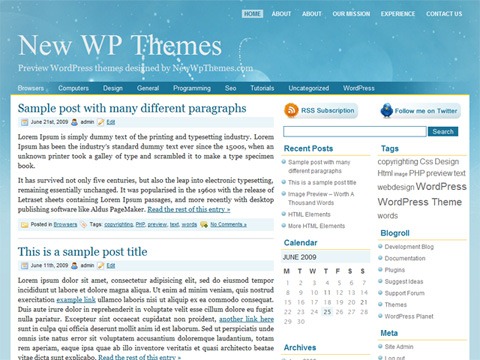 Free WordPress Theme - Blue Cosmos Preview