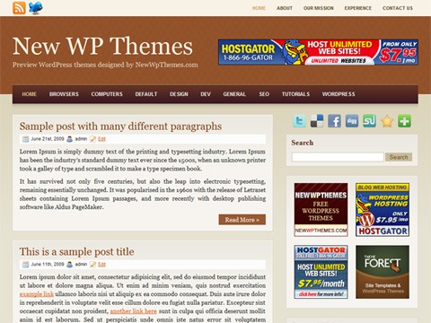 Free WordPress Theme - Browny Preview