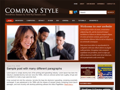 Free WordPress Theme - Company Style Preview