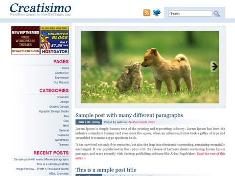 Free WordPress Theme - Creatisimo Preview