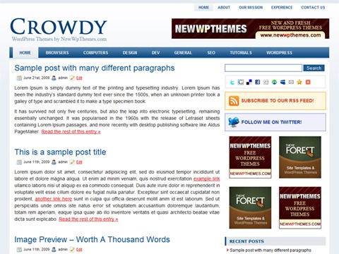 Free WordPress Theme - Crowdy Preview