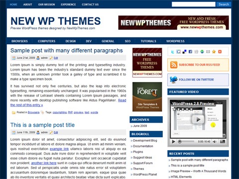 Free WordPress Theme - Groove Blue Preview