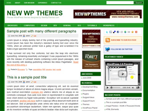 Free WordPress Theme - Groove Green Preview