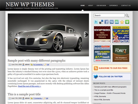 Free WordPress Theme - Slidely Preview