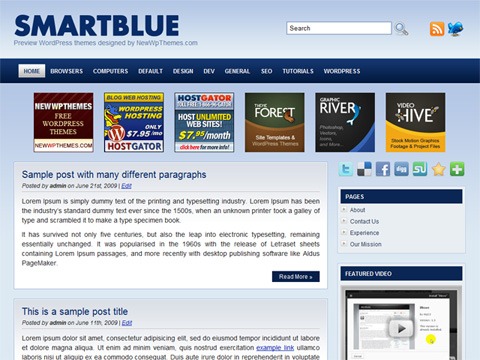 Free WordPress Theme - Smart Blue Preview