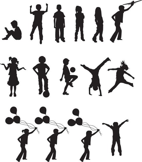 Free Vector Children Silhouettes Preview