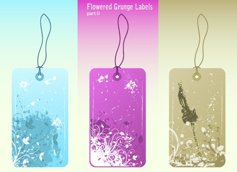 Free Vector Flowered Grunge Labels Preview 2